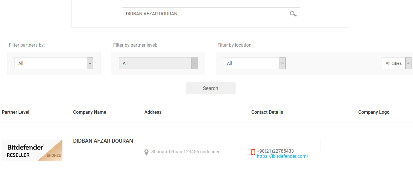 نمایندگی بیت دیفندر در ایران